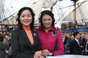 GZTV-reportrar vid avsegling.