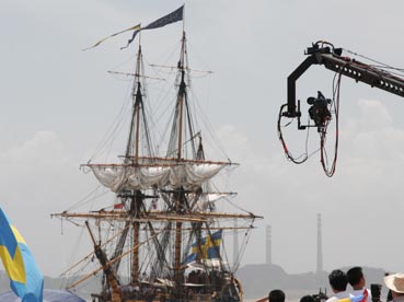 Ostindiefararen anlöper Kina.