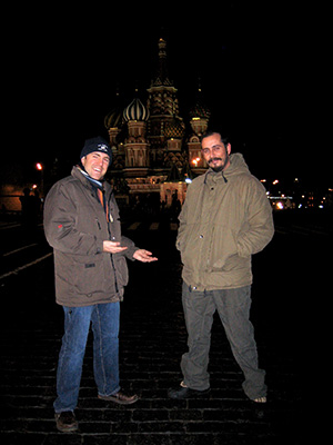 Patrik och Miguel vid Röda torget Ö